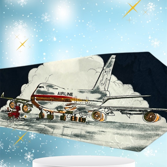 Vnt Renaissance ‘Hand Made AIRPLANE Polyester TWILL Necktie EUC - Picture 2 of 8